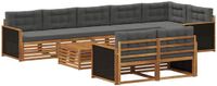 vidaXL Hoek loungeset 4-zits Acacia hout Natuurlijk en antraciet