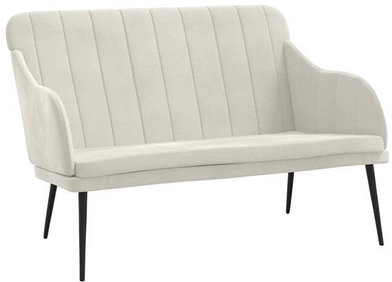 vidaXL Bankje 110x76x80 cm fluweel crèmekleurig