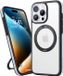 TORRAS Étui pour Apple iPhone 16 Pro Max - UPRO Ostand R Fusion - Compatible MagSafe - Support Pivotant à 360° - Anneau de Support Arrière - Noir