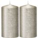 Trend Candles Bougie cylindrique/bougie pilier argentée 7 x 13 cm 25 heures de combustion - Bougies argentées sans parfum - Décorations d'intérieur