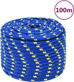 vidaXL Boottouw 14 mm 100 m polypropeen blauw
