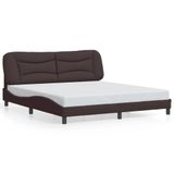 VidaXL Cadre de lit Hvar Tissu Marron foncé 160x200 cm