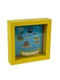 Decoratieve Mijn schat Decoratieve spaarpot, geel frame met piratendesign