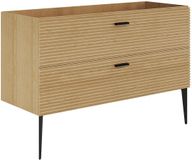 Vente-unique Wastafelmeubel staand - 2 lades - naturel gestreept - 120 cm - SARONE