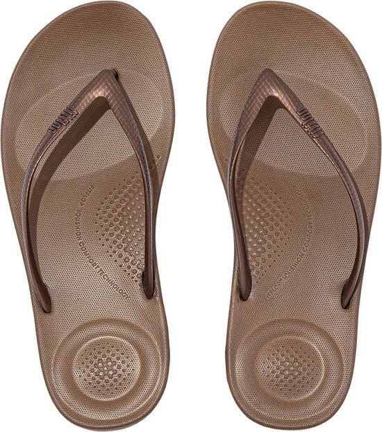 FitFlop IQushion Ergonomic Teenslippers Dames - Brons - Maat 38