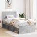 vidaXL Bedframe met opbergruimte en hoofdbord Betongrijs 100 x 200 cm