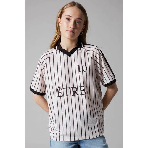 LMTD gestreepte T-shirt lichtroze