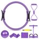Anneau de Pilates - 38 cm - Ballon de yoga - Bandes de résistance - Tire-pieds - Set de fitness - 6 pièces