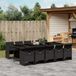 Maison Exclusive - Ensemble de jardin d'extérieur, 11 pièces, avec coussins, noir, en polyrotin