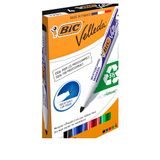 BIC Velleda 1701 ECOlutions Whiteboard Stiften Medium Kogelpunt - Verschillende Kleuren, Pak van 4 Stuks