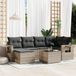 Maison Exclusive - Ensemble de jardin pour extérieur, 7 pièces, avec coussins, en polyrotin gris clair