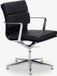 Furnicher Lucas Chaise de réunion - Assise en cuir - Cadre chromé - Hauteur réglable - Pivotant - Noir