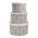 Household Essentials Hoedendozen met kunstleren deksels, scrollpatroon, set van 3
