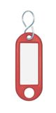 Wedo 262103402 sleutelhanger kunststof (met S-haken, verwisselbare etiketten) 10 stuks, rood