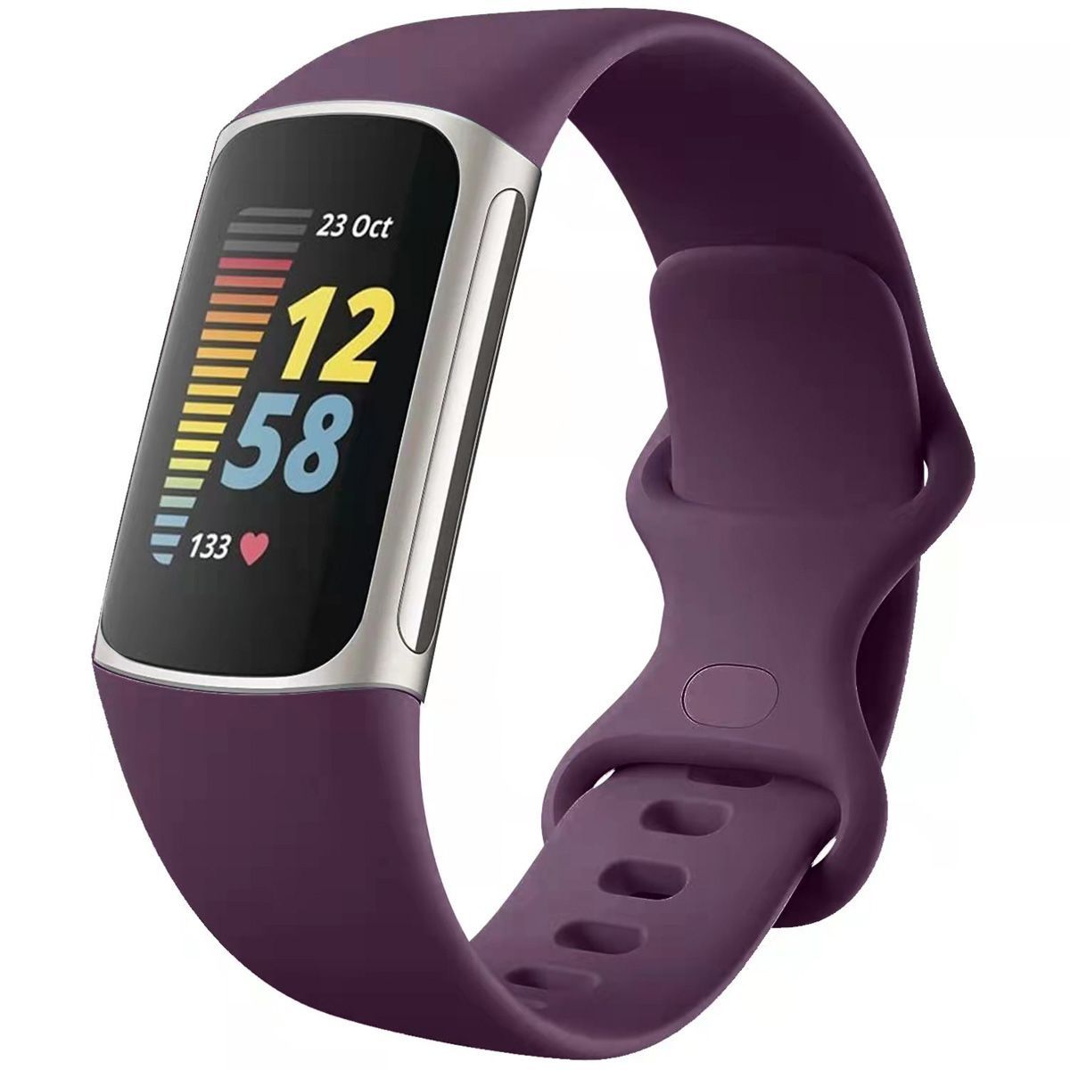 iMoshion Bandje Fitbit Charge 5 / Charge 6 - Siliconen - Paars - S/M