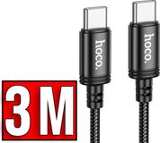 Hoco X91 Oplaad & Data Type C naar Type C Gevlochten Kabel - 3 meter - Zwart