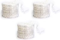 Inge-glas Inge's Christmas Decor Gmbh Kerstslinger - 3x - dun - wit - 700 x 3.5 cm - guirlande folie - kerst versiering