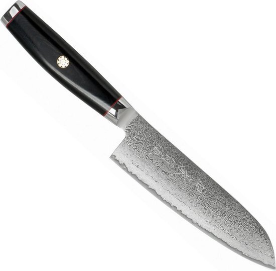 Yaxell Super Gou Ypsilon Santoku mes 16,5 cm - 193 Lagen Damaststaal - SG2 Staal - 63 HRC - Canvas-Micarta Heft - Japan