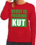 Bellatio Decorations Shoppartners Bv Foute kersttrui / sweater Kerst Is Fucking Kut - rood voor dames - S