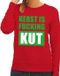 Bellatio Decorations Shoppartners Bv Foute kersttrui / sweater Kerst Is Fucking Kut - rood voor dames - S