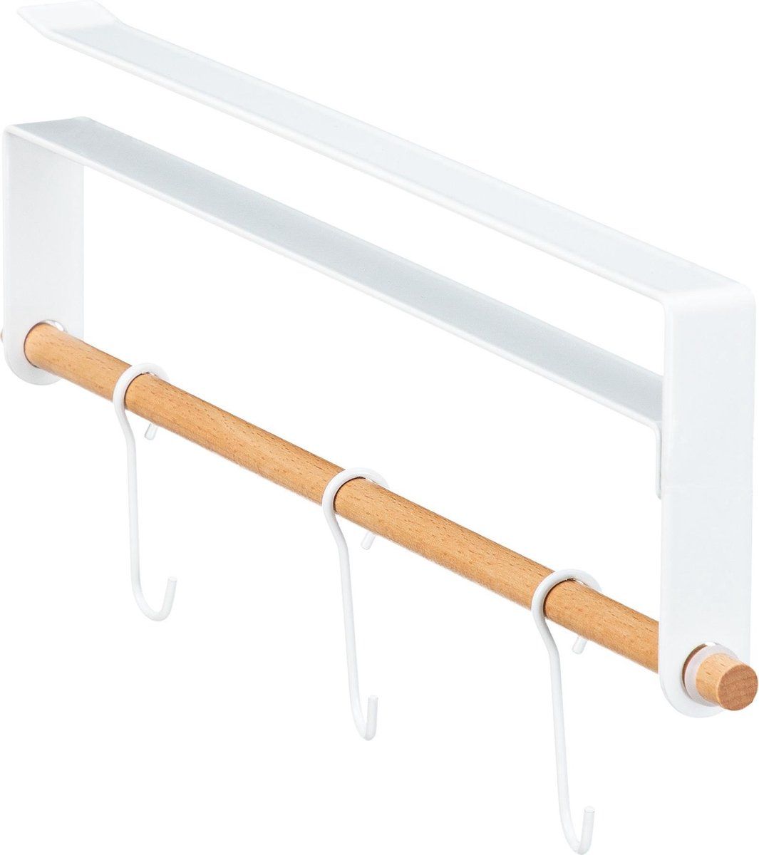 Relaxdays Kledingkast Accessoire - Riemhouder - Stropdashouder - Kastinrichting Dassenrek - Wit/Lichtbruin