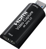 PremiumCord HDMI capture/grabber voor het opnemen van video/audio op de computer met USB, resolutie UHD 4K 2160p 30Hz, Full HD 1080p 60Hz, USB 3.0 Type A, plug and play, zwart