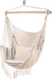 Ruhhy Beige Braziliaanse hangstoel met kussens