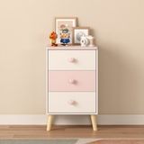 [en.casa] Kindernachtkastje Sandnes wit en roze 62x38x30 cm