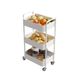 Amig - Keukentrolley met 3 niveaus en wielen Mod. LINN - Stalen hulpplank - Wit - Multifunctionele trolley voor keuken, badkamer of kantoor - 40,5 x 28 x 76 cm