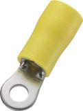 TRU COMPONENTS 738406 Ringkabelschoen Dwarsdoorsnede (max.): 6 mm² Schachtdiameter: 10.5 mm Deels geïsoleerd Geel 50 st