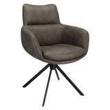 Wehkamp Home Armstoel Sabi Microleder Bull Graphite 66 Leg Black 360° Return-system Sabi