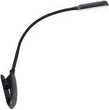 PRIOS Klemlamp met dimmer, 1 lichtpunt, ABS, polycarbonaat, H: 51 cm, zwart, inclusief lichtbron