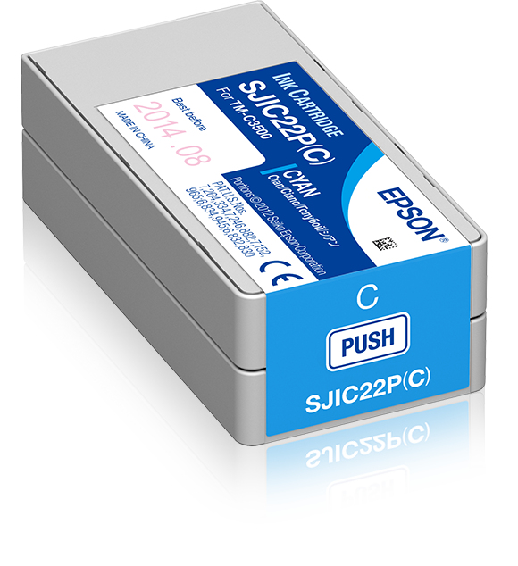 Epson SJIC22P(C): Ink cartridge for ColorWorks C3500 (Cyan) single pack / cyaan