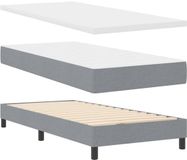 vidaXL Boxspring bed met hoofdeinde Lichtgrijs 100 x 200 cm Stof