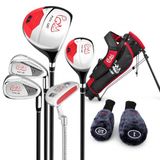 PGM Junior Golfclubs, complete set voor kinderen, 5 golfclubs met standtas en 2 hoofddeksels voor jongens en meisjes, rechterhand