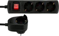 REV Multiprise PowerSplit - Multiprise 4 voies (3+1) - Interrupteur pour économie d'énergie - 3500W - 2m - Noir