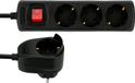 REV Multiprise PowerSplit - Multiprise 4 voies (3+1) - Interrupteur pour économie d'énergie - 3500W - 2m - Noir