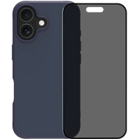 BlueBuilt Protective Back Cover met MagSafe iPhone 17 Blauw + iPhone 17 Privacy Screenprotector Glas