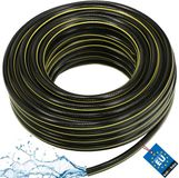 KOTARBAU® Tuinslang, PVC, 50 m, Zwart Geel, 5/8 Inch, Versterkte Tuinslang, Waterslang Voor Tuin, Flexibel Duurzaam, 4-Lagen, Bewateringsslang, Tuinbewateringsslang
