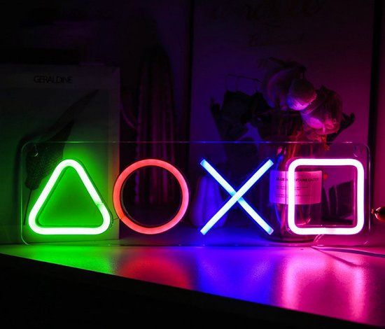 Ydemanne Neon led lamp - Playstation Game Controller Buttons - 12 x 42 cm - USB - Wandlamp