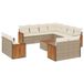 vidaXL 12-delige Loungeset met Kussens, Poly Rattan, Beige