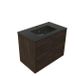 Saniclass Badkamermeubelset - 80x45x62cm - Vygo keramische wastafel zwart - mat eiken charcoal