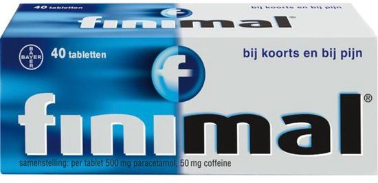 Finimal Tabletten | 40 stuks | Pijnstiller en Koortsverlager met Paracetamol en Cafeïne | Verlicht Hoofdpijn, Griep, Verkoudheid, Kiespijn, Spierpijn en Menstruatiepijn