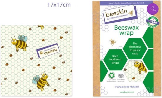 Beeskin Bijenwasdoek Small - 17x17 - Kids print Kids