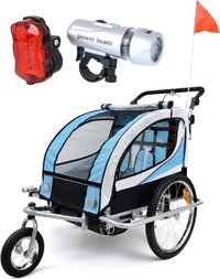 Viking Choice Fietskar kind - buggy - 2-zits - met schokbreker - blauw