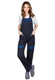 CORTON-L-B Beschermende Tuinbroek voor Dames - 100% Katoen, 260 g/m², Reflecterende Elementen, marineblauw-blauw, Maat 38