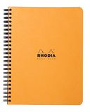 RHODIA 19342C - Spiraalschrift Notebook Zwart of Oranje - A5+ 16 x 21 cm - Kleine Ruitjes - 160 Pagina's
