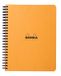 RHODIA 19342C - Spiraalschrift Notebook Zwart of Oranje - A5+ 16 x 21 cm - Kleine Ruitjes - 160 Pagina's