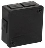 VIPLAST VP-22 inbouwdoos met klemmen, 6 inbouwgaten, IP55, zwart