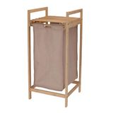 Well Home Wasmand van bamboe met legplank, 33 x 33 x 73 cm